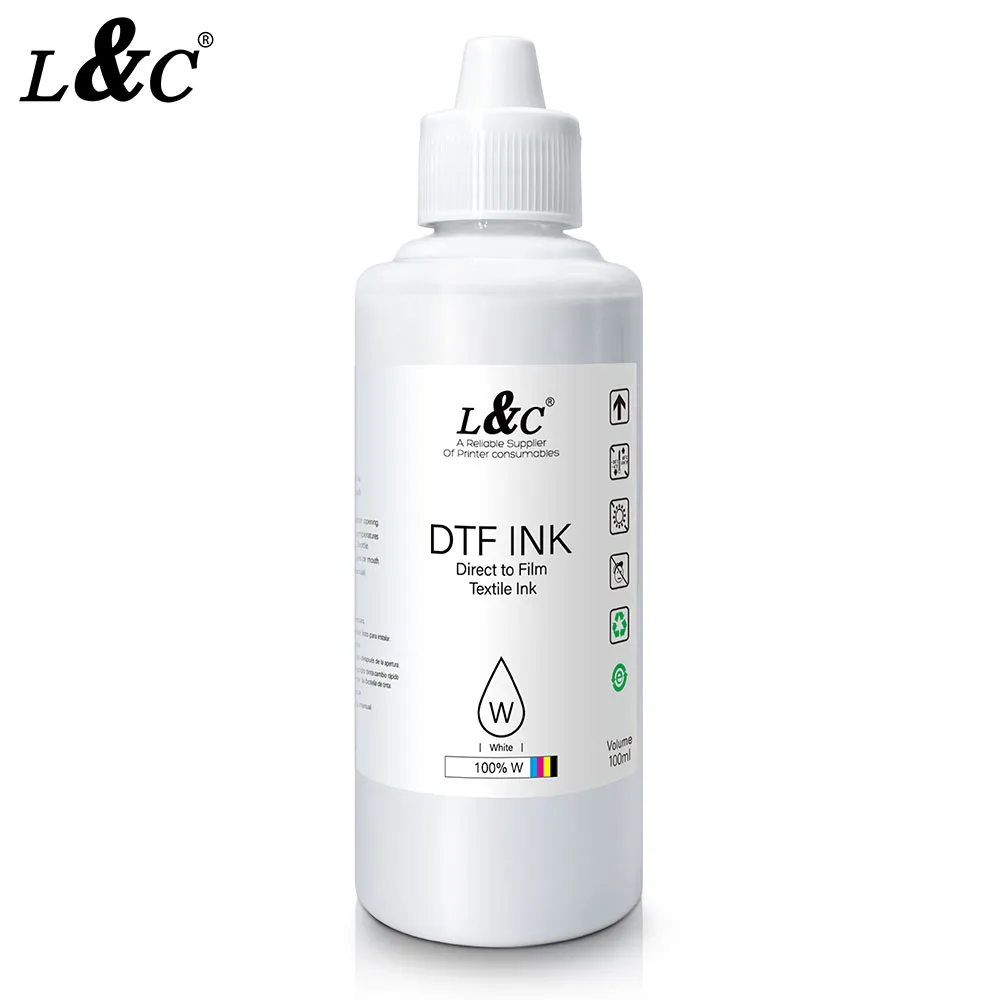 Good quality refill ink 100ml white pigment dtf ink dtf for white ink circulation epson p600 r1390 i3200