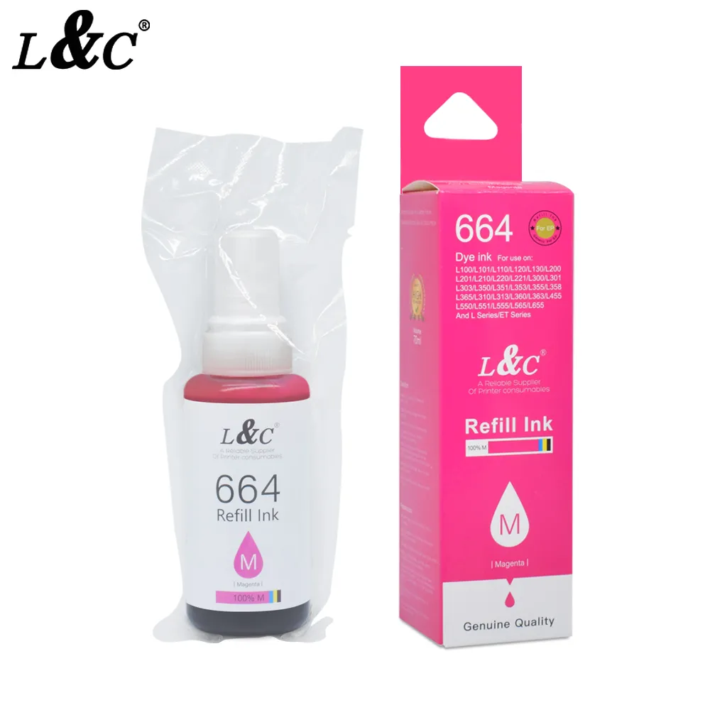 T664 664 printer compatible dye Ink refill Ink for Epson Ink Printer L220 L130 L380 L3110 L200 L801 L850 L101 L351 L455