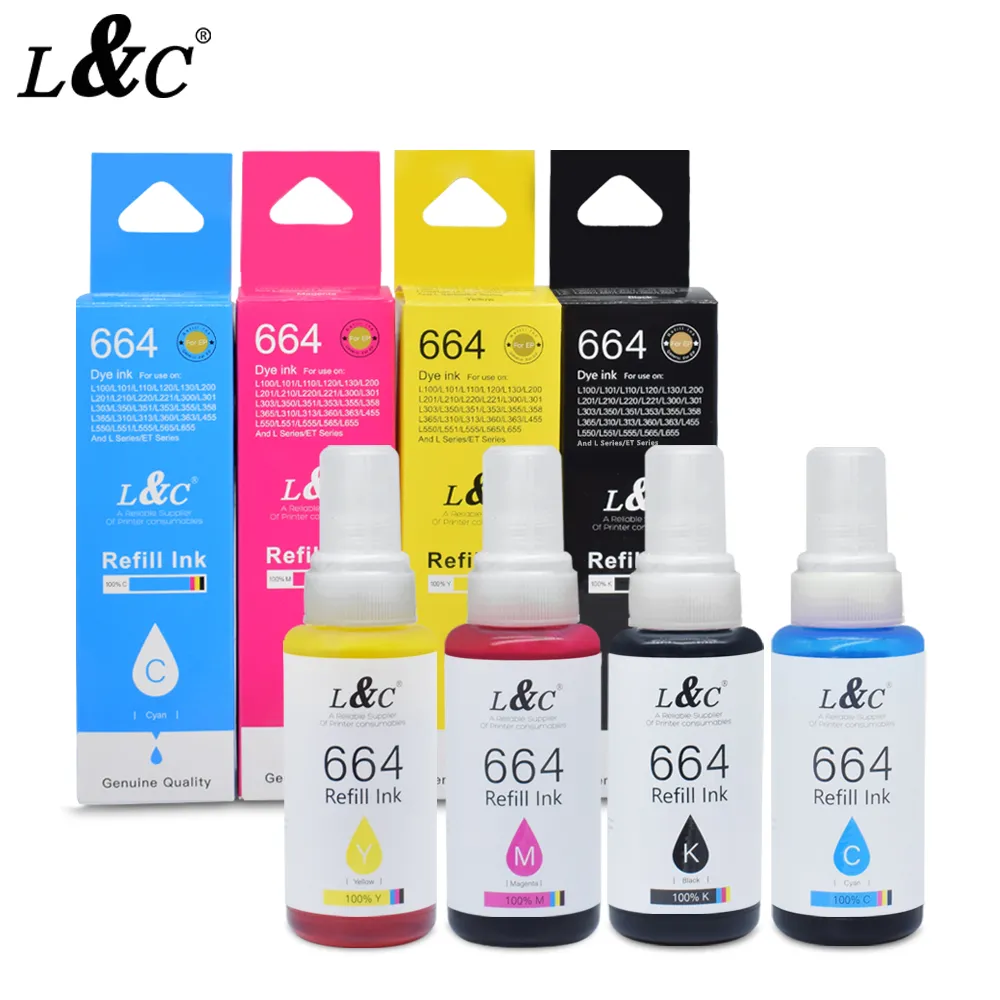 T664 664 printer compatible dye Ink refill Ink for Epson Ink Printer L220 L130 L380 L3110 L200 L801 L850 L101 L351 L455