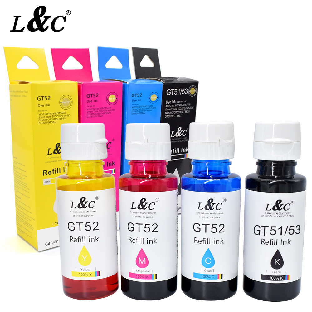 GT51 GT52 GT53 GT 51 52 53 compatible water based Dye ink refill Ink For HP Deskjet GT series 5810 5820