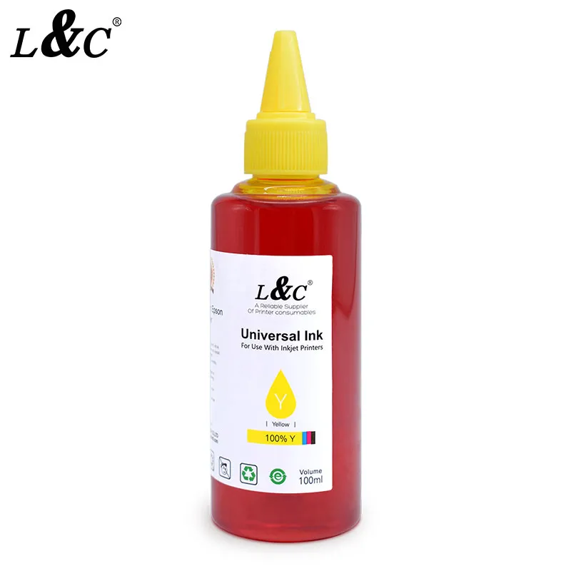 L&C factory wholesale 100 ml refill inkjet printer premium dye universal ink for desktop printer hp epson brother canon 4 colors